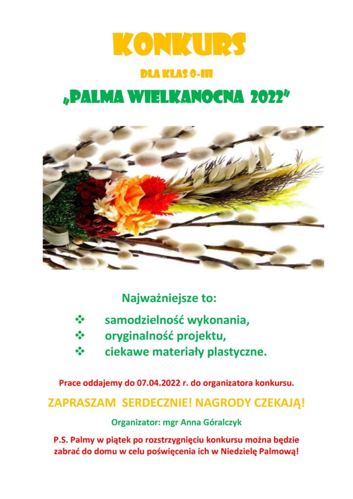 Plakat - konkurs palma wielkanocna 2022
