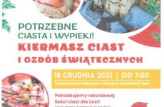 Plakat reklamujący kiermasz ciast dla Zosi Pająk ze Skawinek
