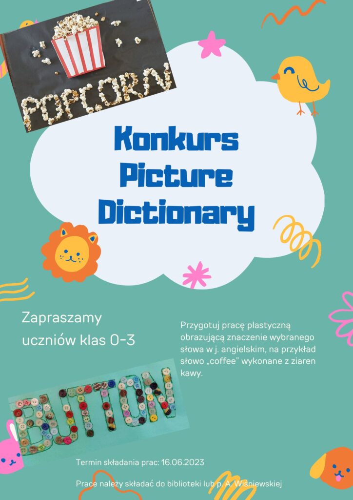 Plakat konkursu "Picture Dictionary"